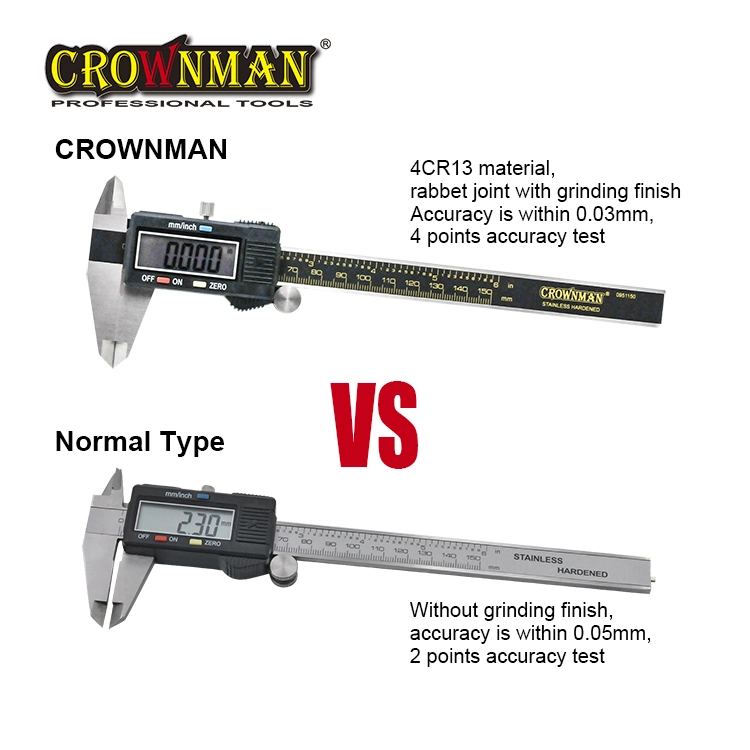 Crownman Electronic Digital Calipers with Stainless Steel Material for Measuring Use