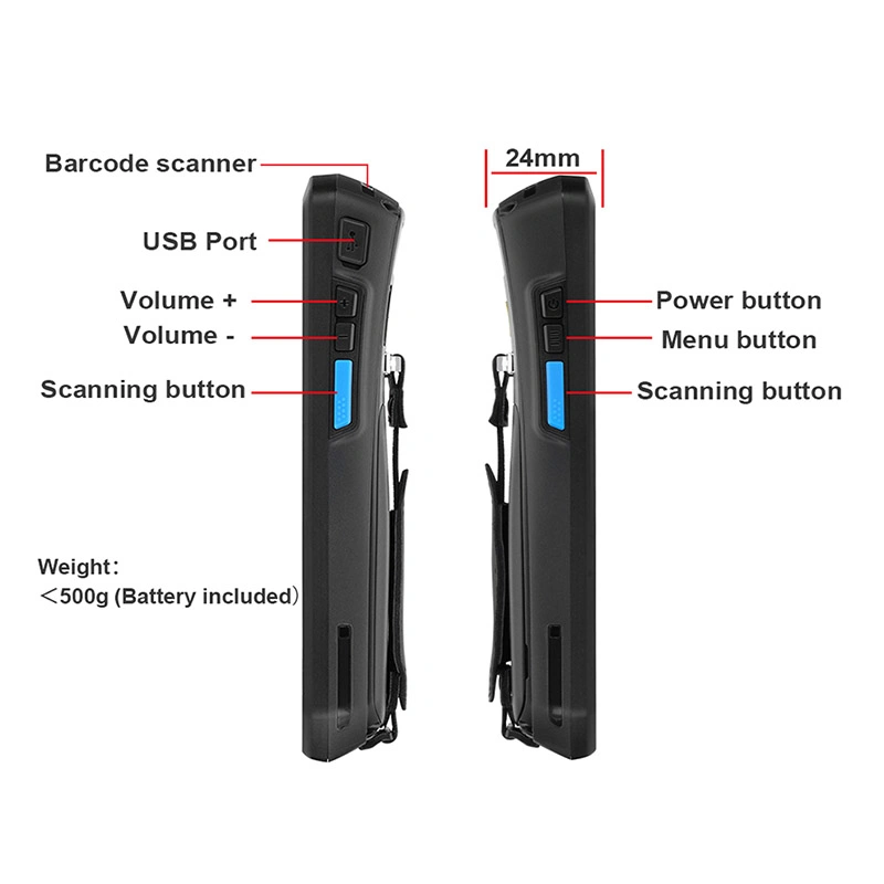 Uniwa S9000 IP66 5,0 Zoll 4800mAh Fingerabdruck/NFC/RFID/ID Card Android Barcode Scanner-PDA