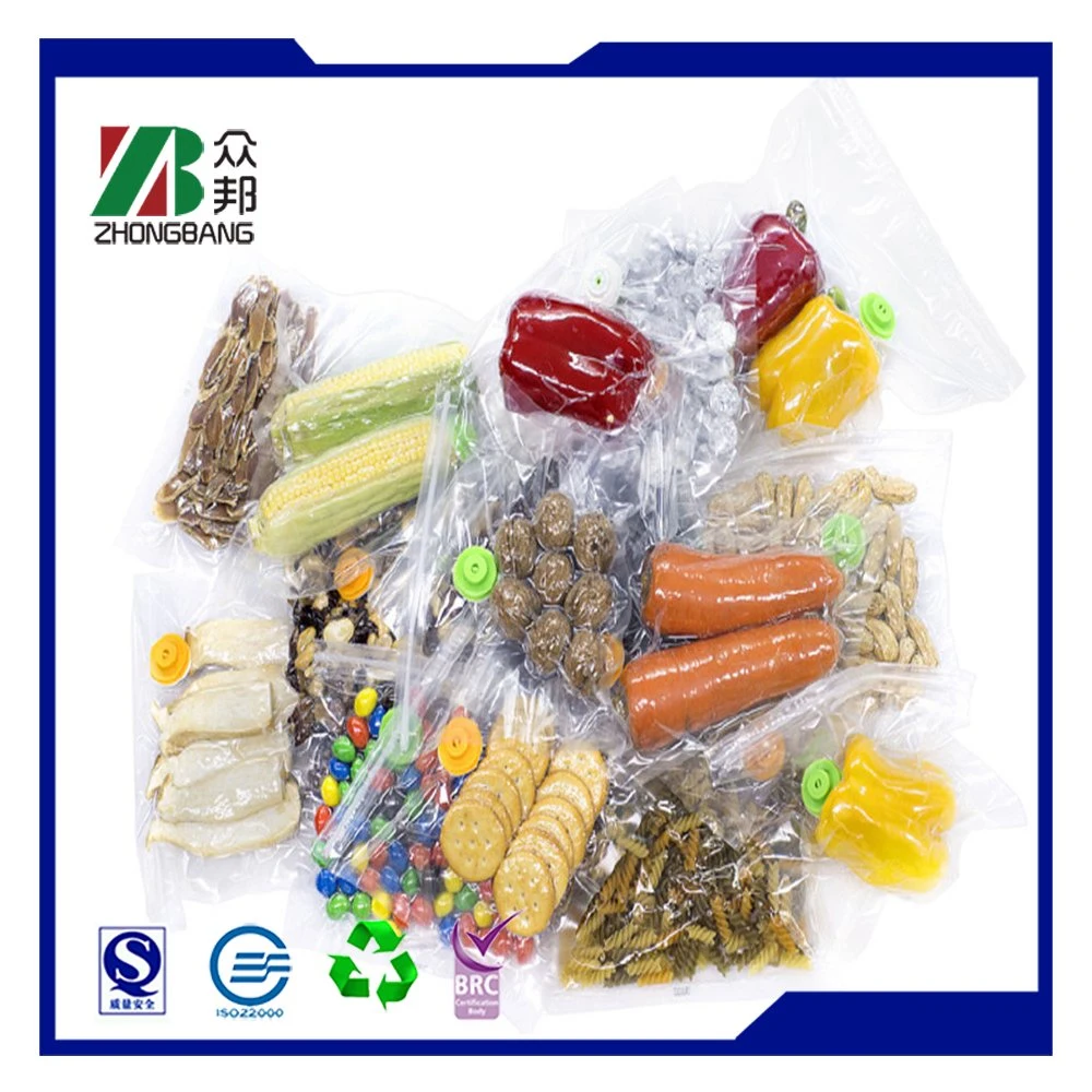 Embossed Nylon PE Vacuum Seal Bag Seafood Sausage Plastic Bag