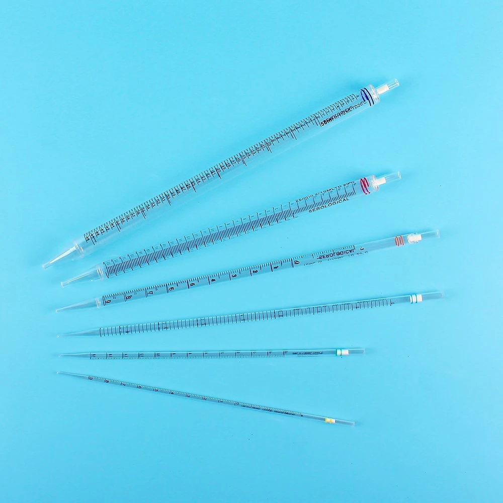 Professional Medical Accurate Filter Clear Transparent Transferring Aspirating Plastic 25ml Serological Pipettes