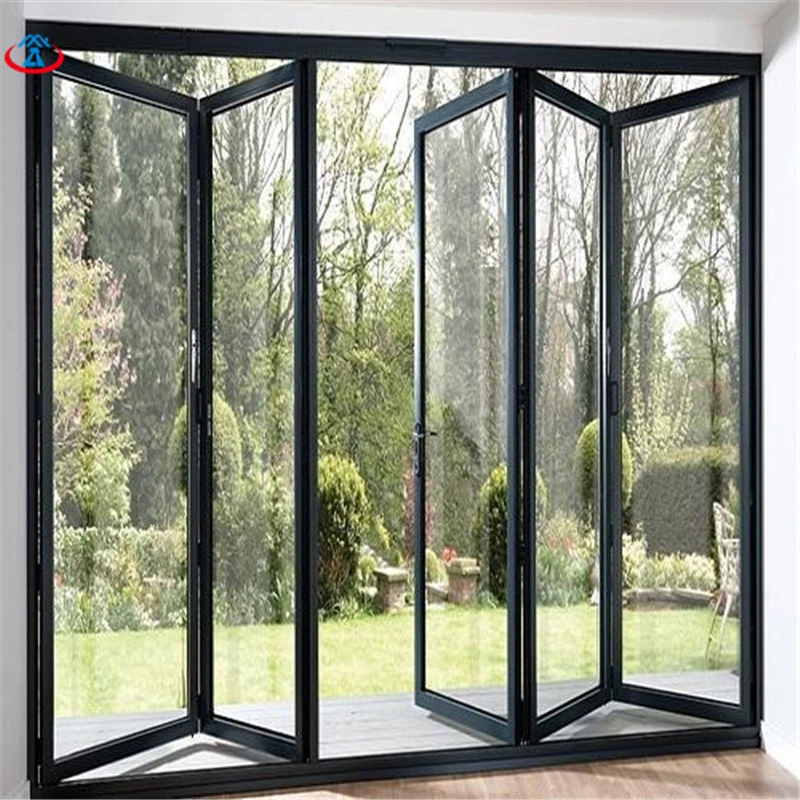 Excellent Quality Wooden Double Layer Aluminum Folding Door for House