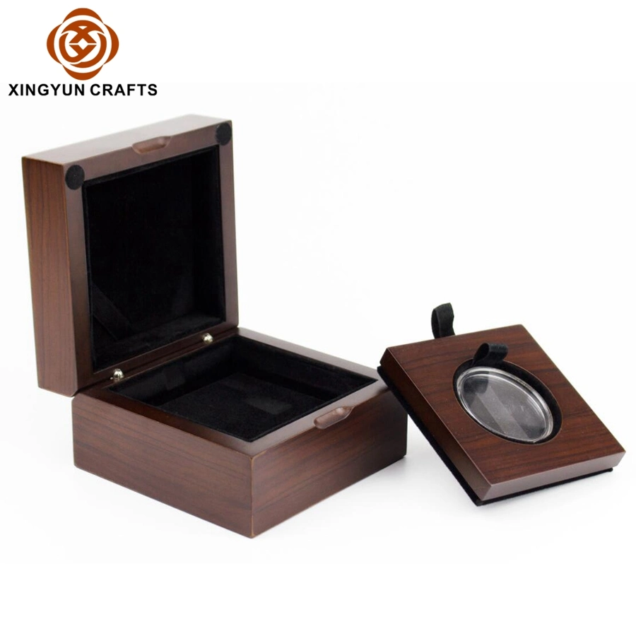 Luxury Custom Old Silver Medal Capsule Collection Wooden Gold Coin Box Wholesale/Supplier Wooden Gift Package Box