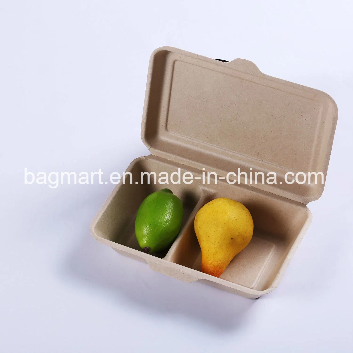Bagasse Paper Dinner Box, Eco-Friendly, Biodegradable, Disposable Paper Tableware