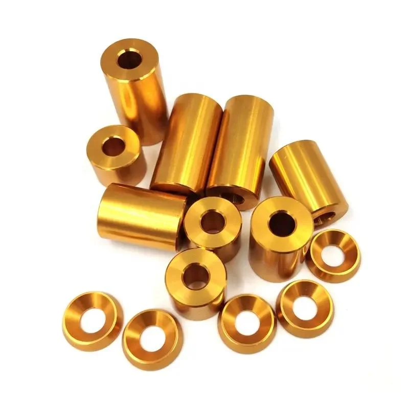 Custom Gold Anodized Sleeve Spacer Bushing