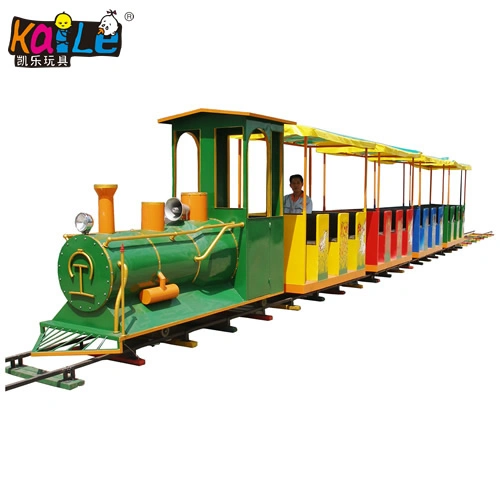 China Proveedor Amusement Park 8 escaños cabalgata infantil mini tren eléctrico de depósito de la pista (KL6013)