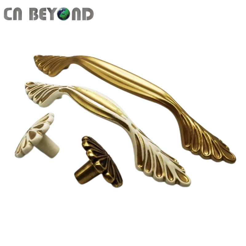 Classical Elegant Funky Zinc Cabinet Hardware Gold Drawer Pull Handle