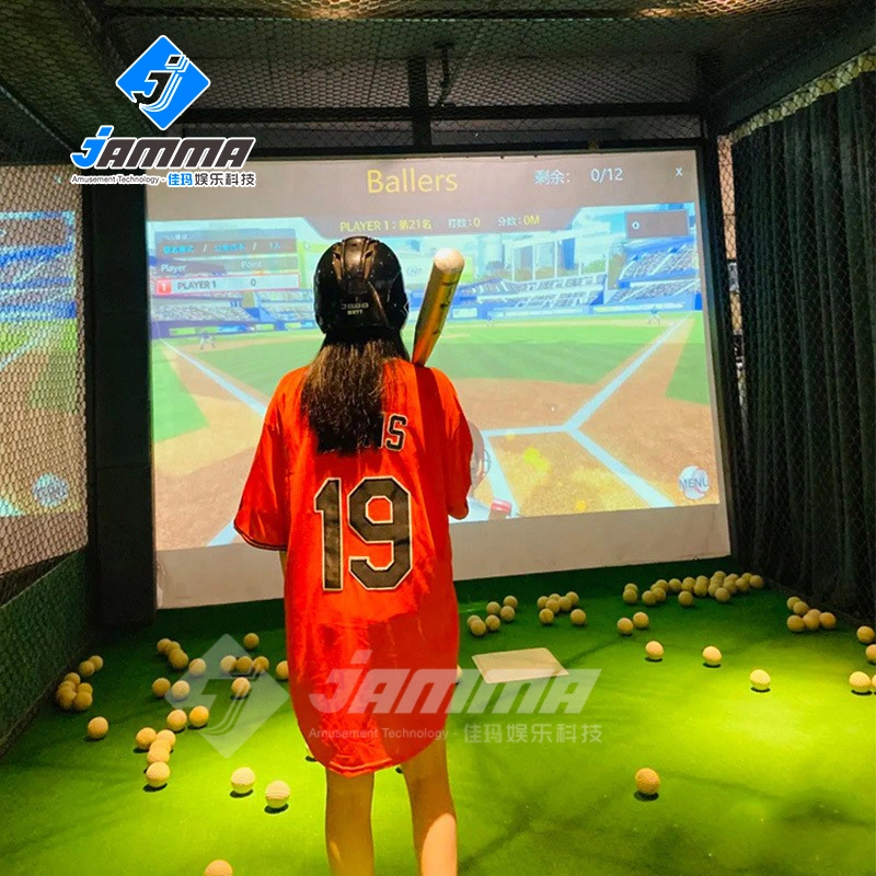 Jeu de sport en salle de baseball interactif à réalité augmentée