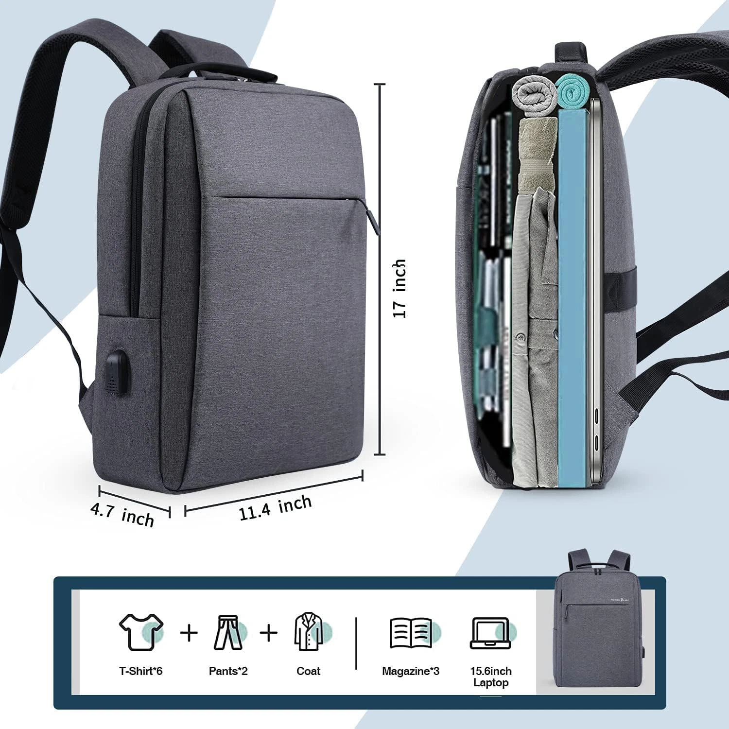 Mochila de Ombro para Notebook de Negócios à Prova d'Água de Moda Empresarial de 15,6'' da Fábrica de Guangzhou