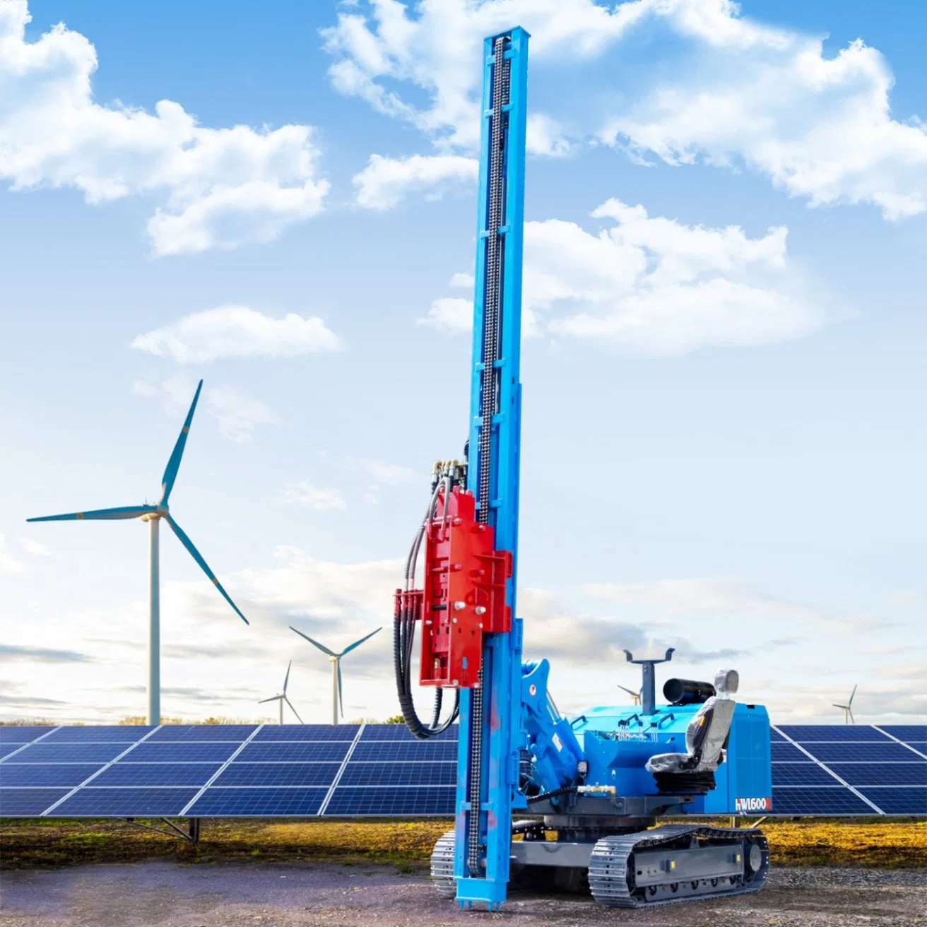 3M/4m/5m/6m Rotary Hydraulic Photovoltaic/Solar Crawler Pile Driver Verwendung für Wind/Solar Photovoltaikkraftwerke