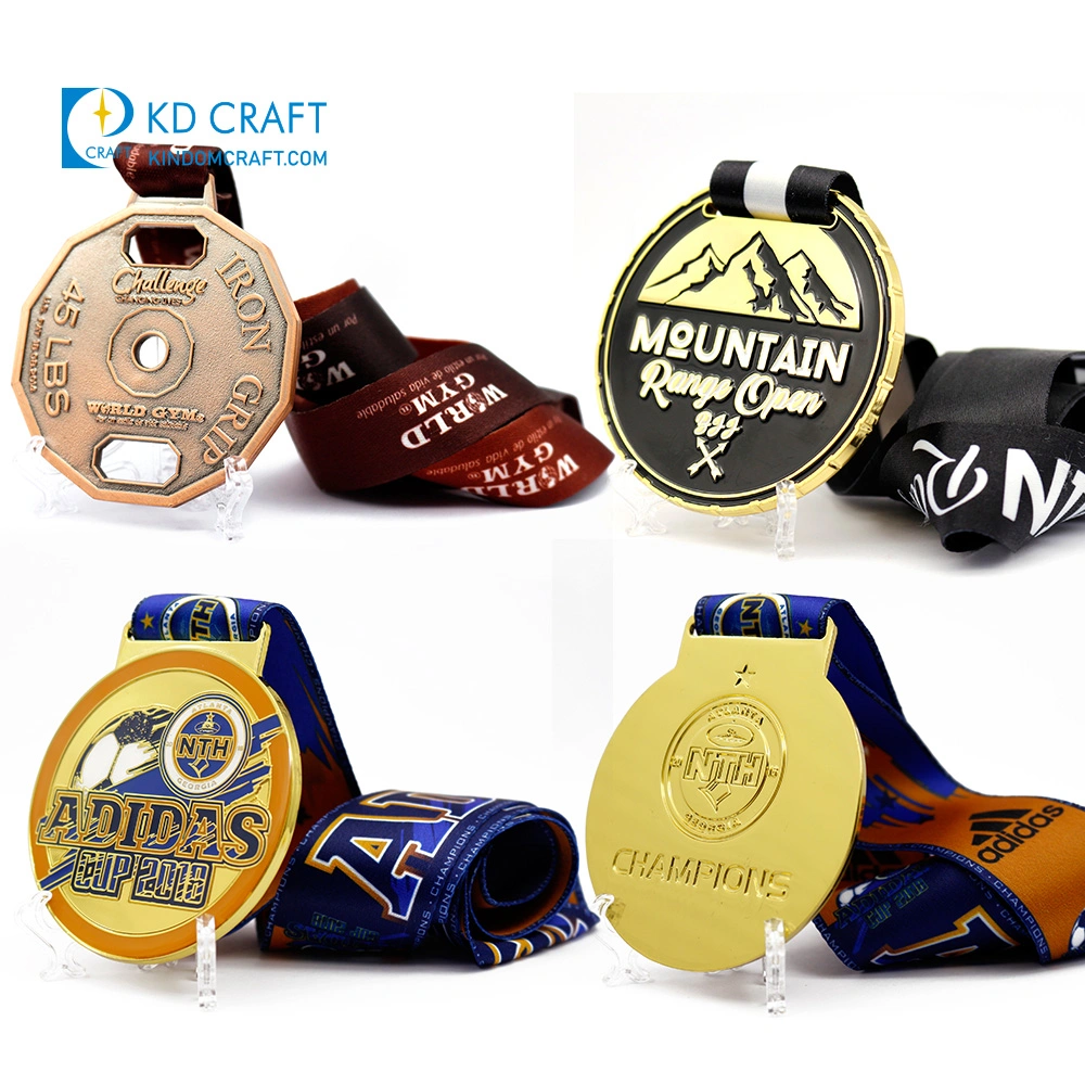 Manufacturer Metal 3D Enamel Military Award Medallion Gold Karate Soccer Football Run Finisher Marathon Running Race Marathon Sport Custom Medal with Ribbon