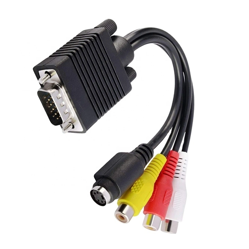 VGA to S-Video 3 RCA AV TV Adapter Converter Cable PC Computer