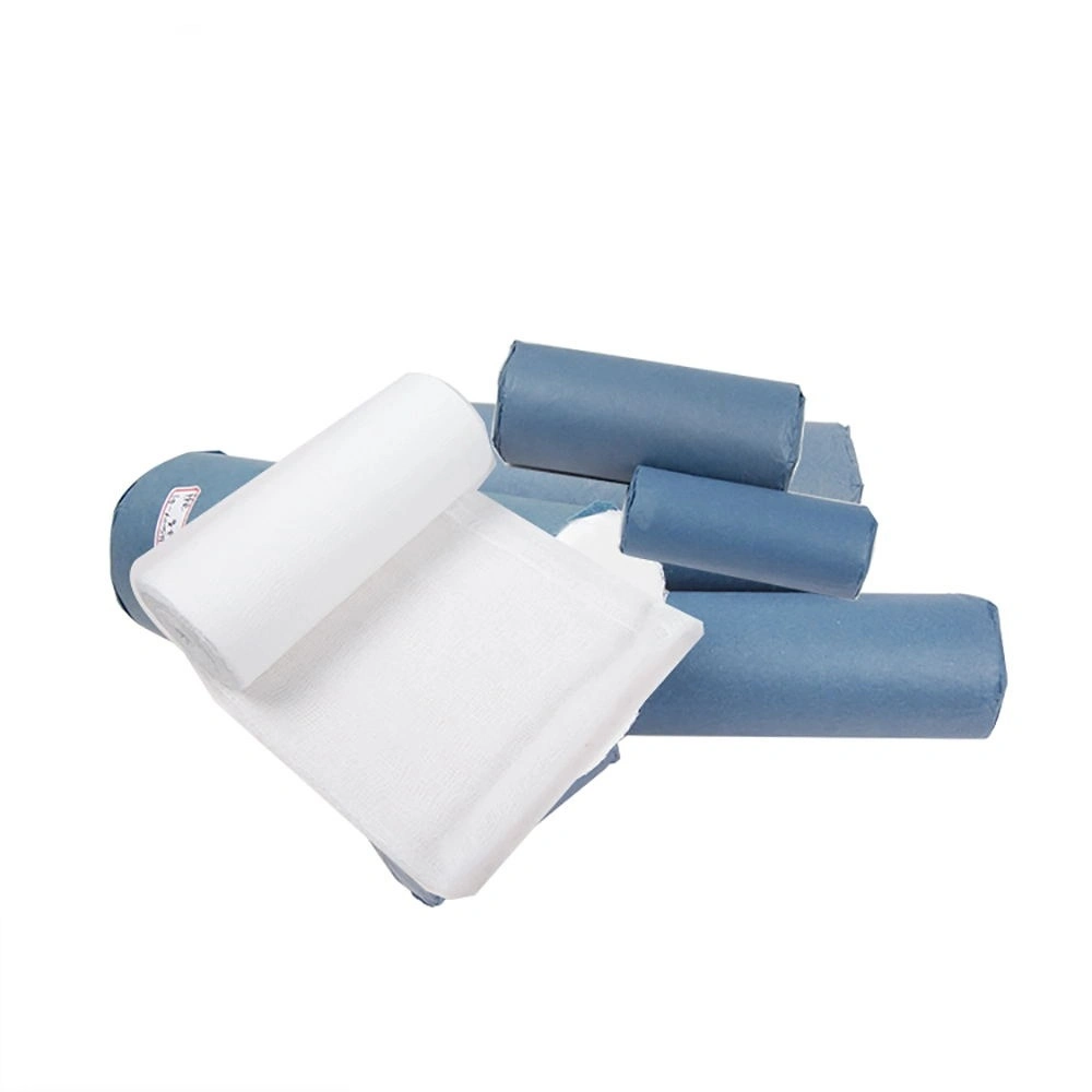 High Standard Dressing Medical Sterile Fabric Bandage Gauze Roll Cotton Conforming Bandage Medical Surgical Consumables