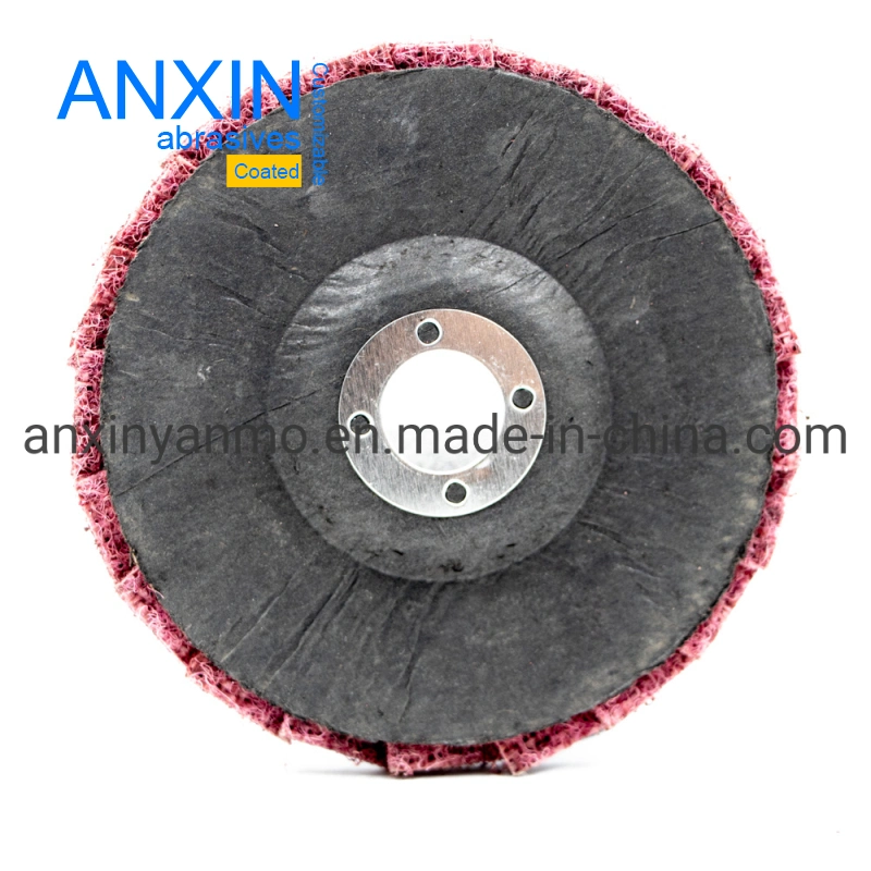 115*22mm Tapa de nylon Non-Woven disco con el respaldo de fibra de vidrio de metal pulido Pulido Acero Inoxidable