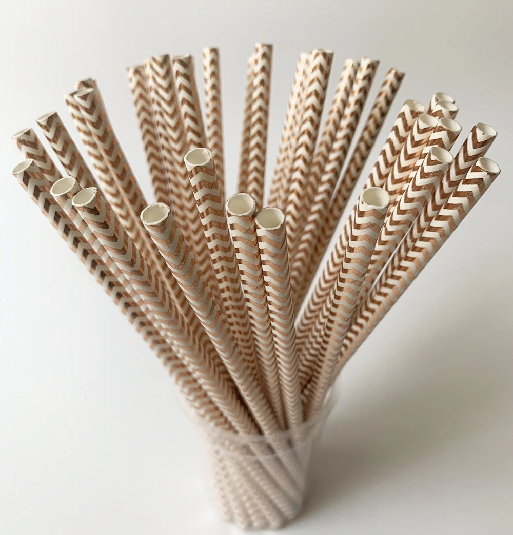 Eco Friendly Disposable Wrapped Paper Drinking Straw Christmas Paper Straw