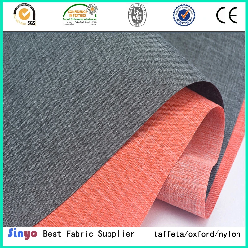 Top Sale PU/ PVC Plastic 600d Linen Imitation Polyester Fabrics for Trolley Bags and School Kids Backpacks