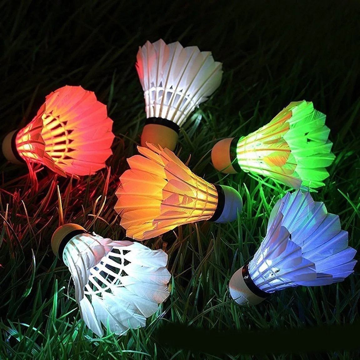 Badminton lumineux avec LED émettrices de lumière dans la nuit Fluorescent Badminton en plastique