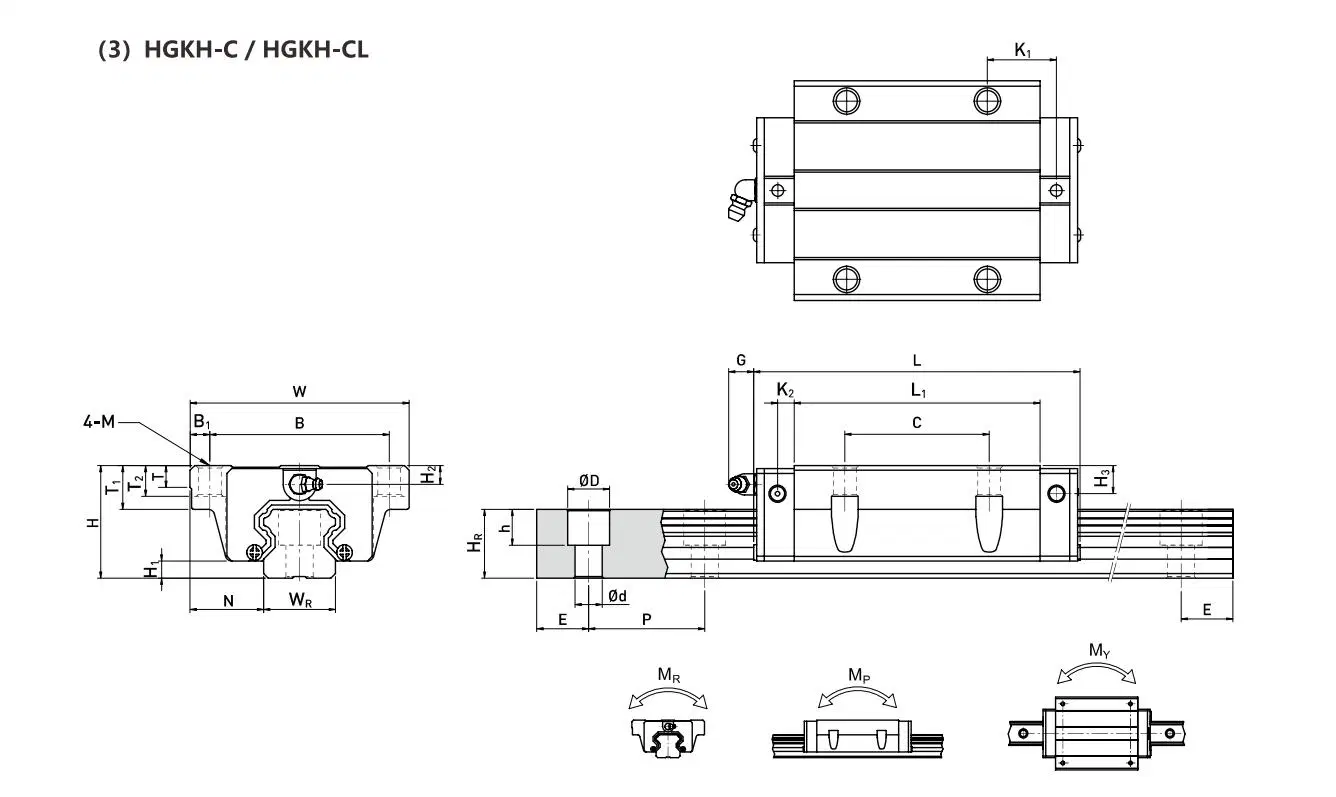 Kgg Ball Linear Motion Guide Slide Rail for Automatic Machines Hgkh-C Series