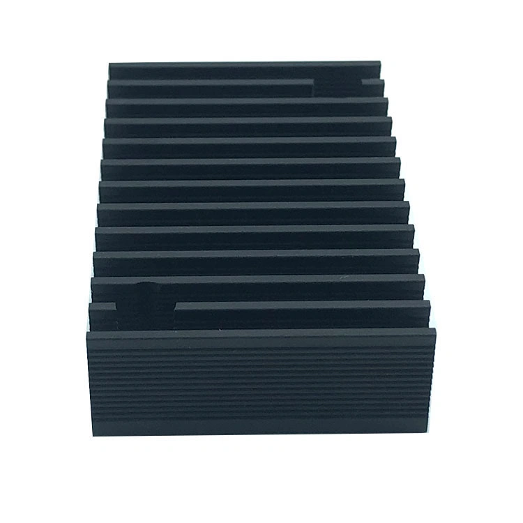 Hot Sale High Density CNC Machining Anodized Sandblasting Black Oxide Aluminum Profile High Tooth Radiator Electronic Appliance CPU Cooling Aluminum Radiator