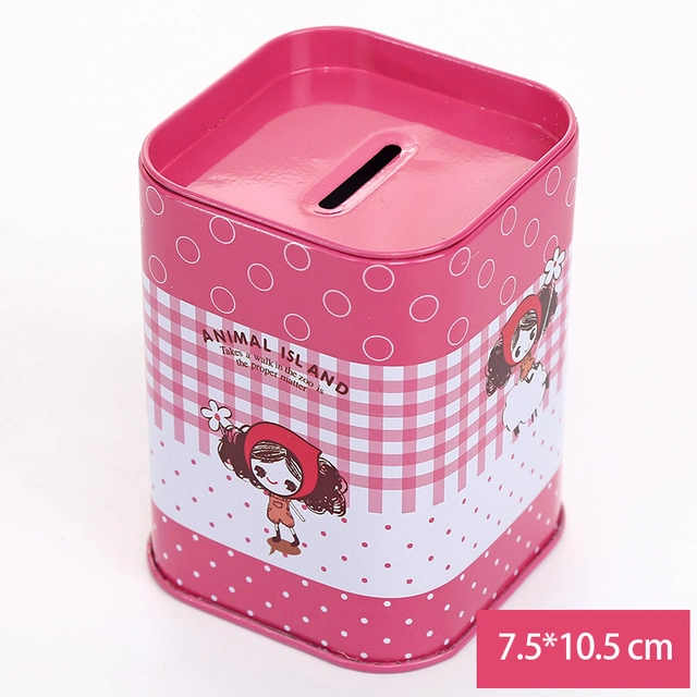 Custom Design Piggy Bank Metal Personalise Square Logbook Series Tin Plate Box Money Saving Pot Coin Box Jewelry Box Storage Tank