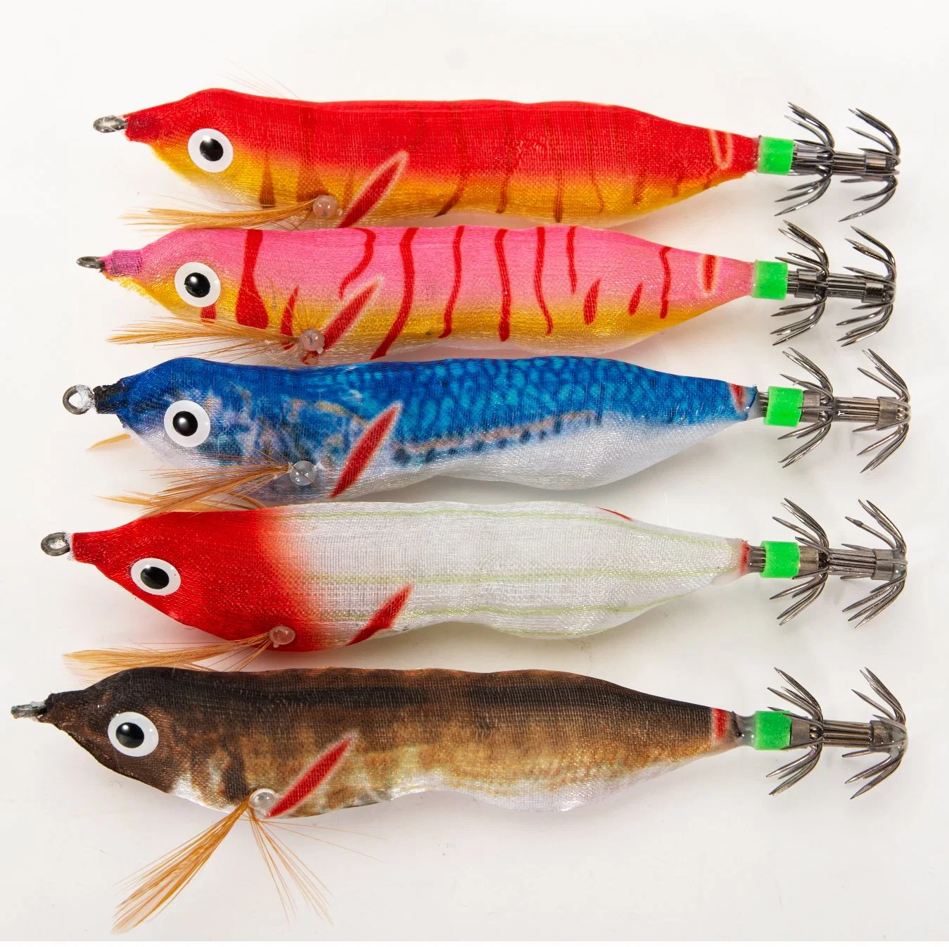 Schwimmende Tintenfisch Jig Künstliche Garnelen Tintenfisch Haken Jigging Meer Angeln Lures Glow Light Cuttlefish Shrimp Lure Set