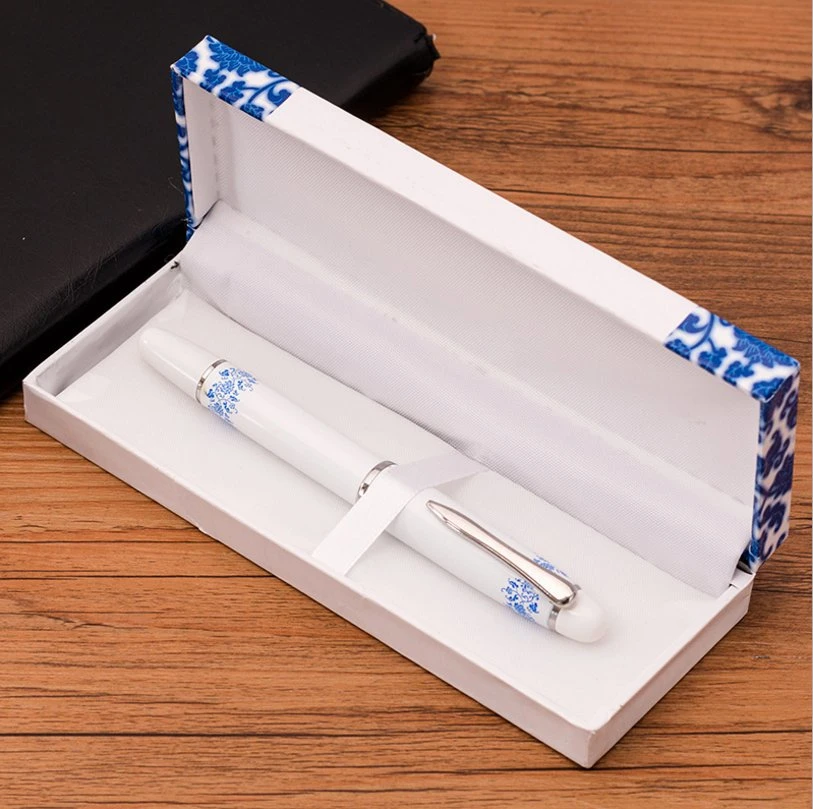 Blue and White Ball Pen Ceramic Ballpoint Pen for Gift