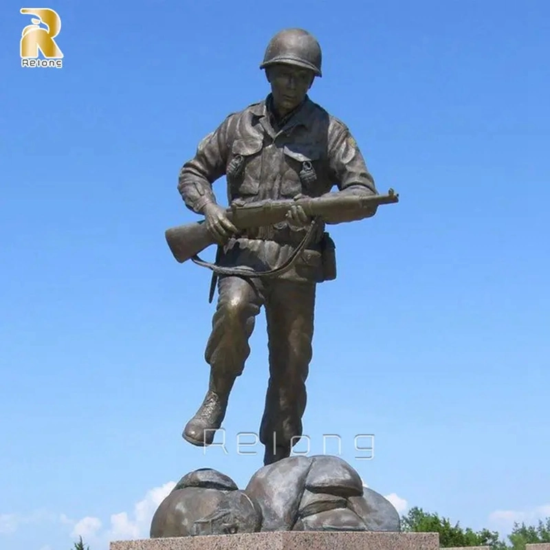 Parque al aire libre decoración moderna Bronce Militar Soldado Estatua Fabricante