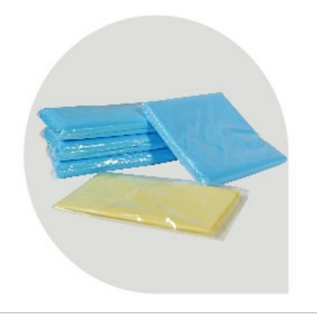 Nonwoven Spunbond PE Coated Blue Disposable Lab Coat