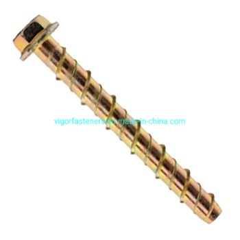 Ankascrew Hex Flange Head Concrete Bolt Yellow Zinc Plated Hex Flange Masonry Concrete Bolt Anchor Self Tapping Screw