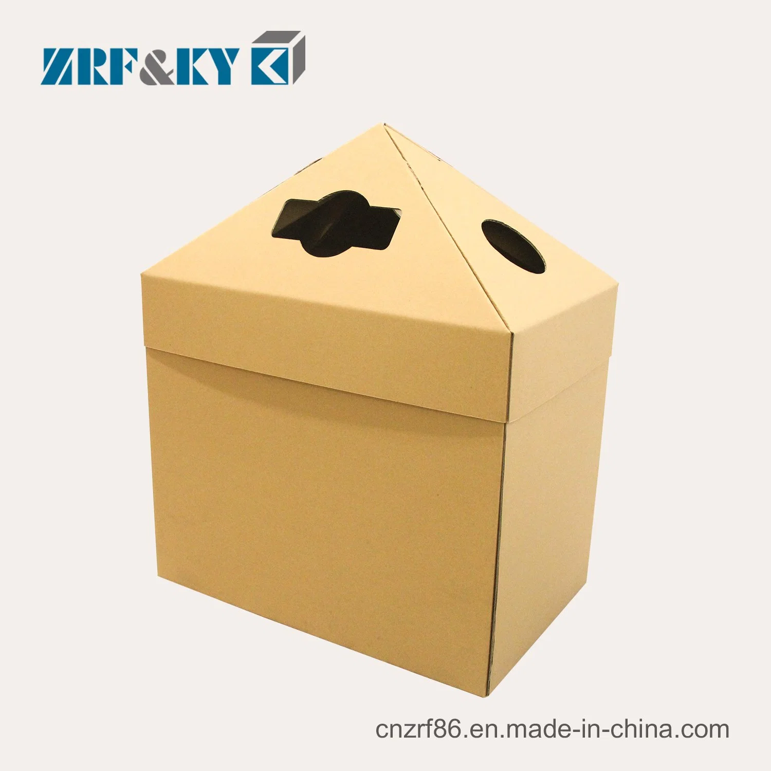 Custom Recyclable Disposable White/Brown/Black Corrugated/Cardboard/Art Paper Trash Containers Cans/Garbage Bin