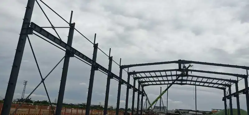 Instalación sencilla estructura de acero de la luz de Lechería de la casa de aves de corral Gallinero Estructura de acero Establo