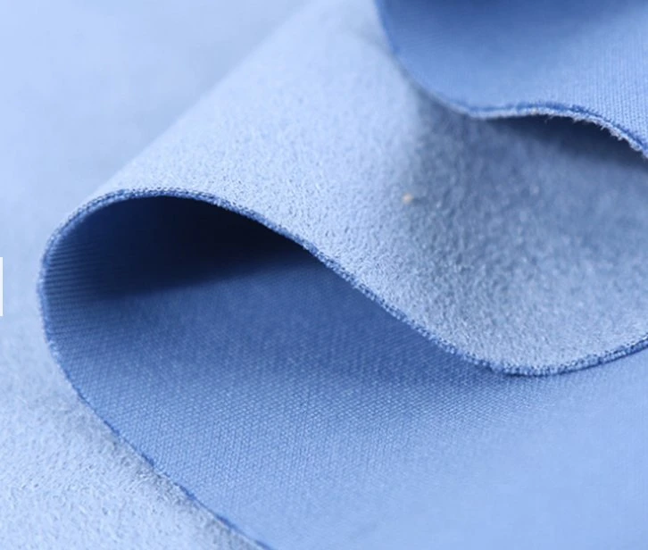 Trama de poliéster tricotadas Solid Scuba Suede tecidos para vestuário