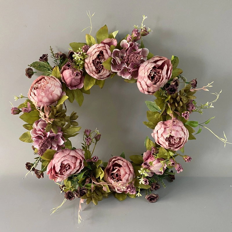 High quality/High cost performance  Artificial Peony Flower Wreath for christmas Decoration