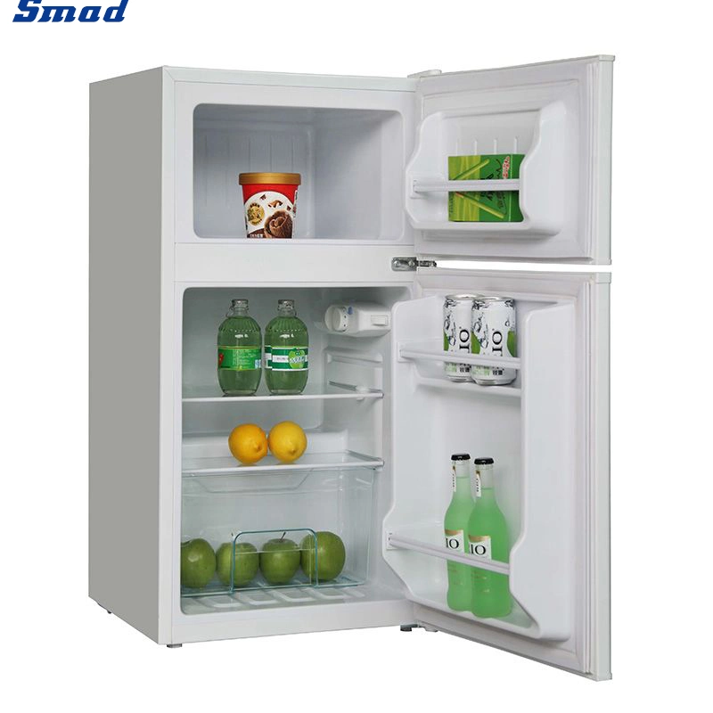 OEM Smad 80L electrónica blanco de pequeño tamaño, con doble puerta refrigerador