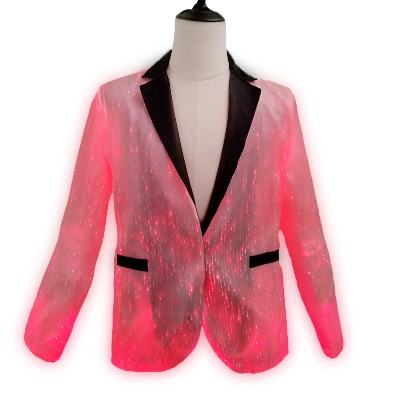 Luminous Fiber Optic LED Light up Man Suit Jacket for Glow-in-The-Dark Exotic Dancewear