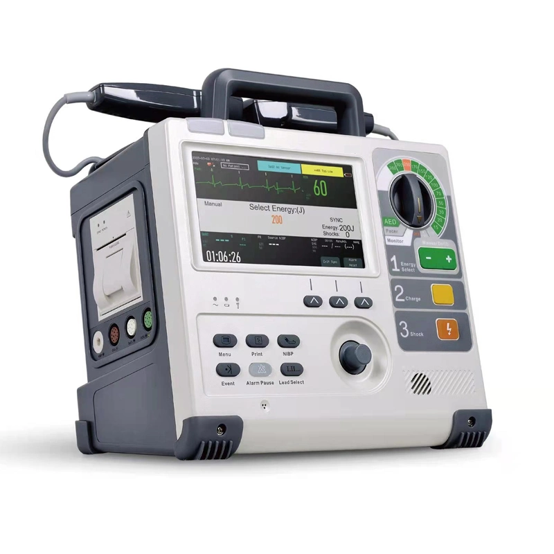 precio de fábrica de electrodos de ECG 360j de emergencia ambulancia Atico con monitor desfibrilador portátil MC0105