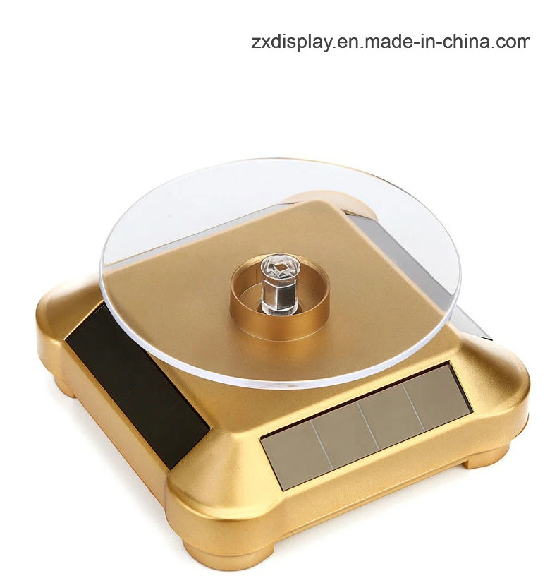 360 Degree Rotating Small Turntable Solar Jewelry Display Stand