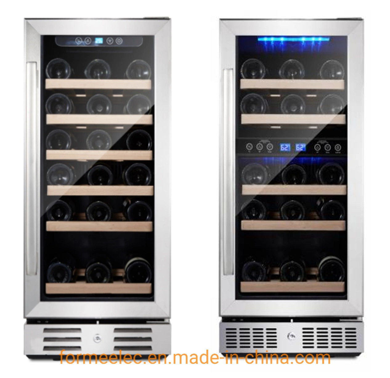 Built-in Wine Cooler Compressor Cooling Wine Fridge 18 Bottles 62L Vino Showcase