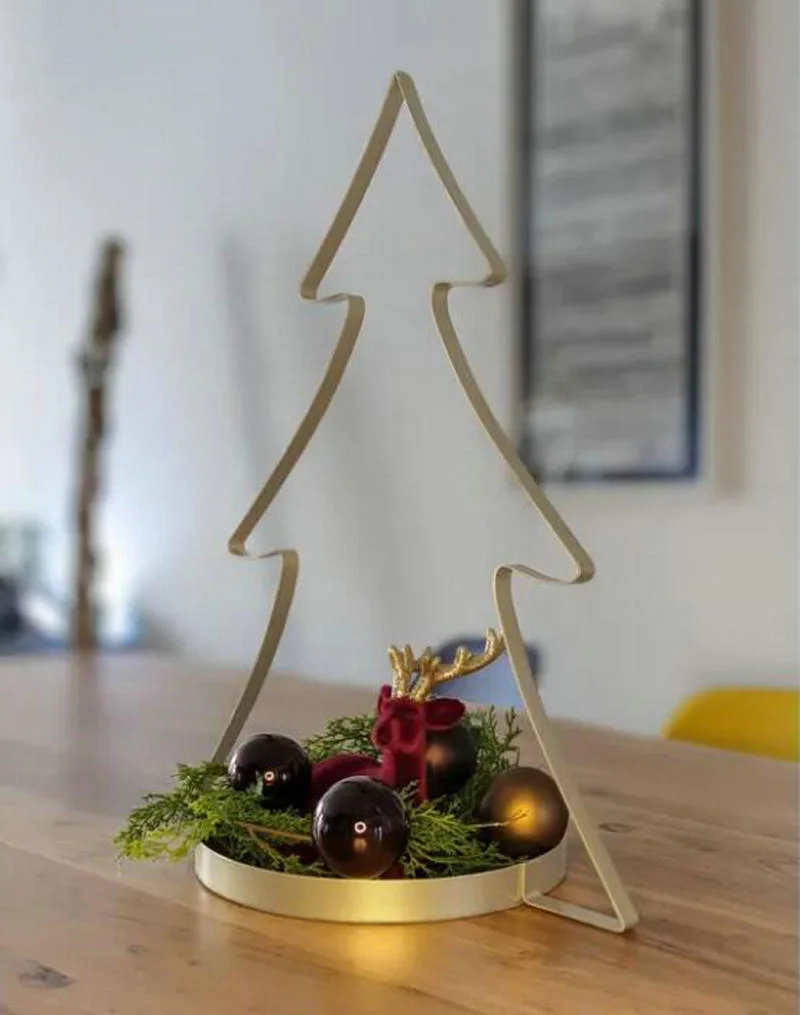 Plateau de service de Noël en métal avec un Kd de la conception