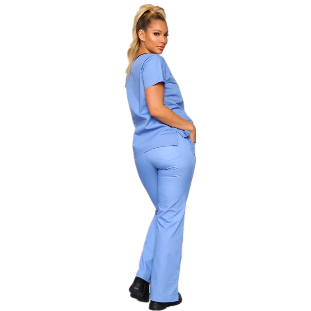 Unisex Slim Fit Hospital uniformes médicos Scrubs enfermera trabajo traje de matorrales