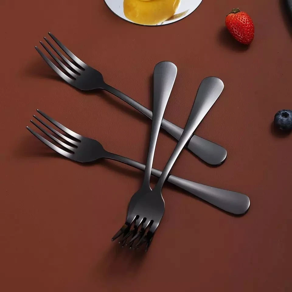 Wholesale/Supplier Wedding Restaurant Cutlery Table Dinner Stainless Steel Silverware Black Fork