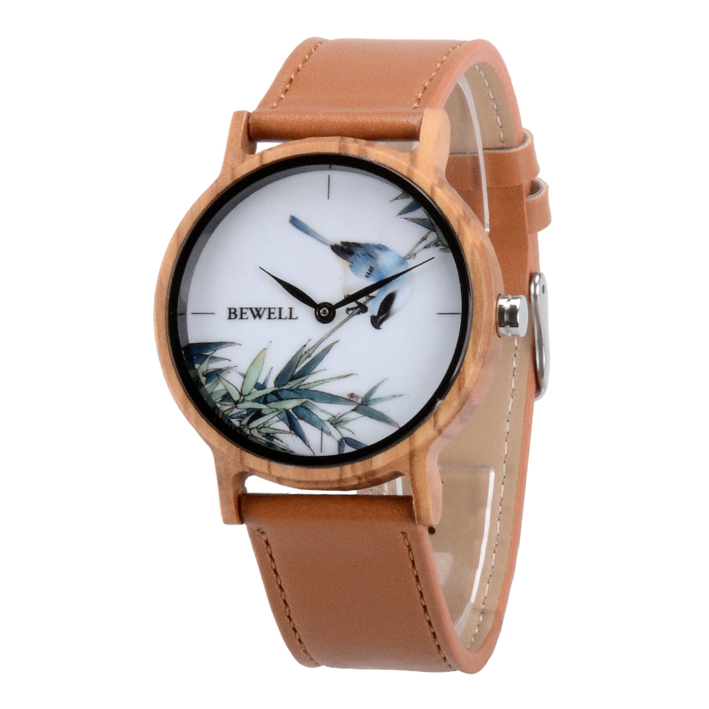 PU/Genuine Leather Strap OEM Logo Watch with Printing Dial Wristwatches