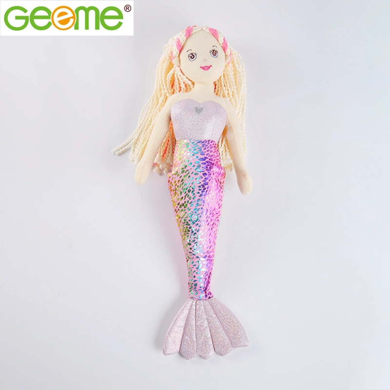 Fashion Toy Soft Stuffed Bright Fabric Sexy Mermaid Girl Doll