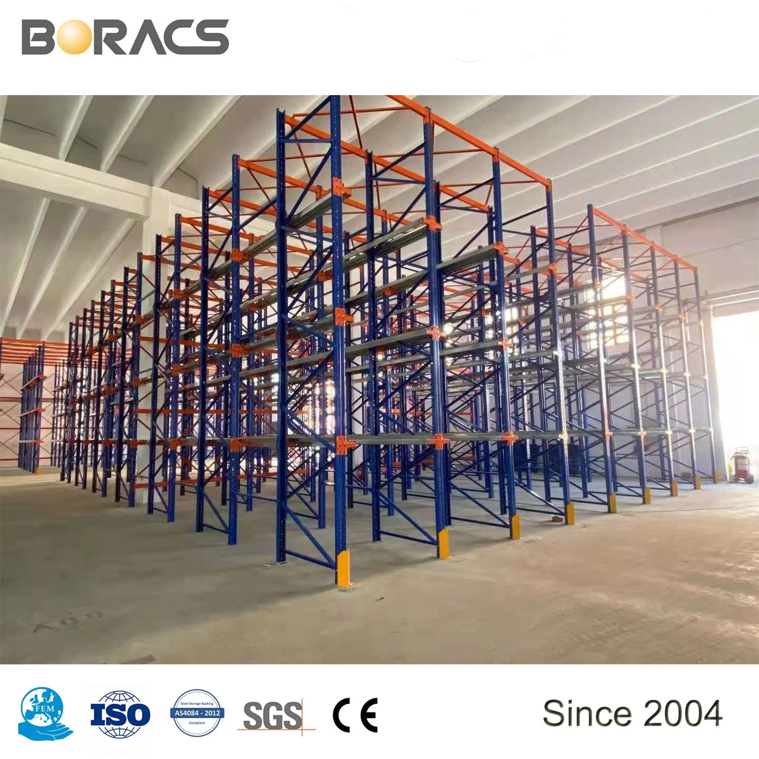 OEM Étagère de stockage d'entrepôt réglable lourde en métal avec racks à palettes à entraînement/étagères à entraînement en acier Filo Racking.