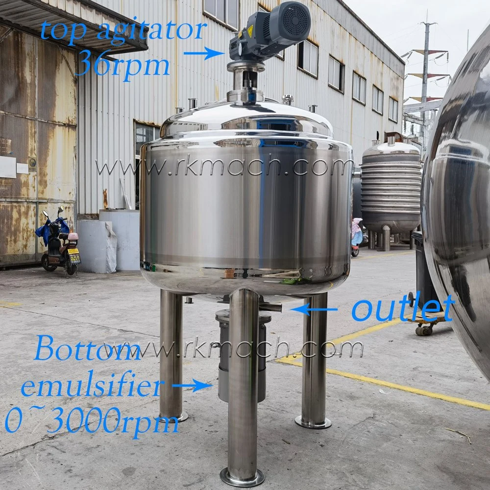 400 Liter SS316L Mixing Homogenizing Tank Cosmetic Mixing Equipment