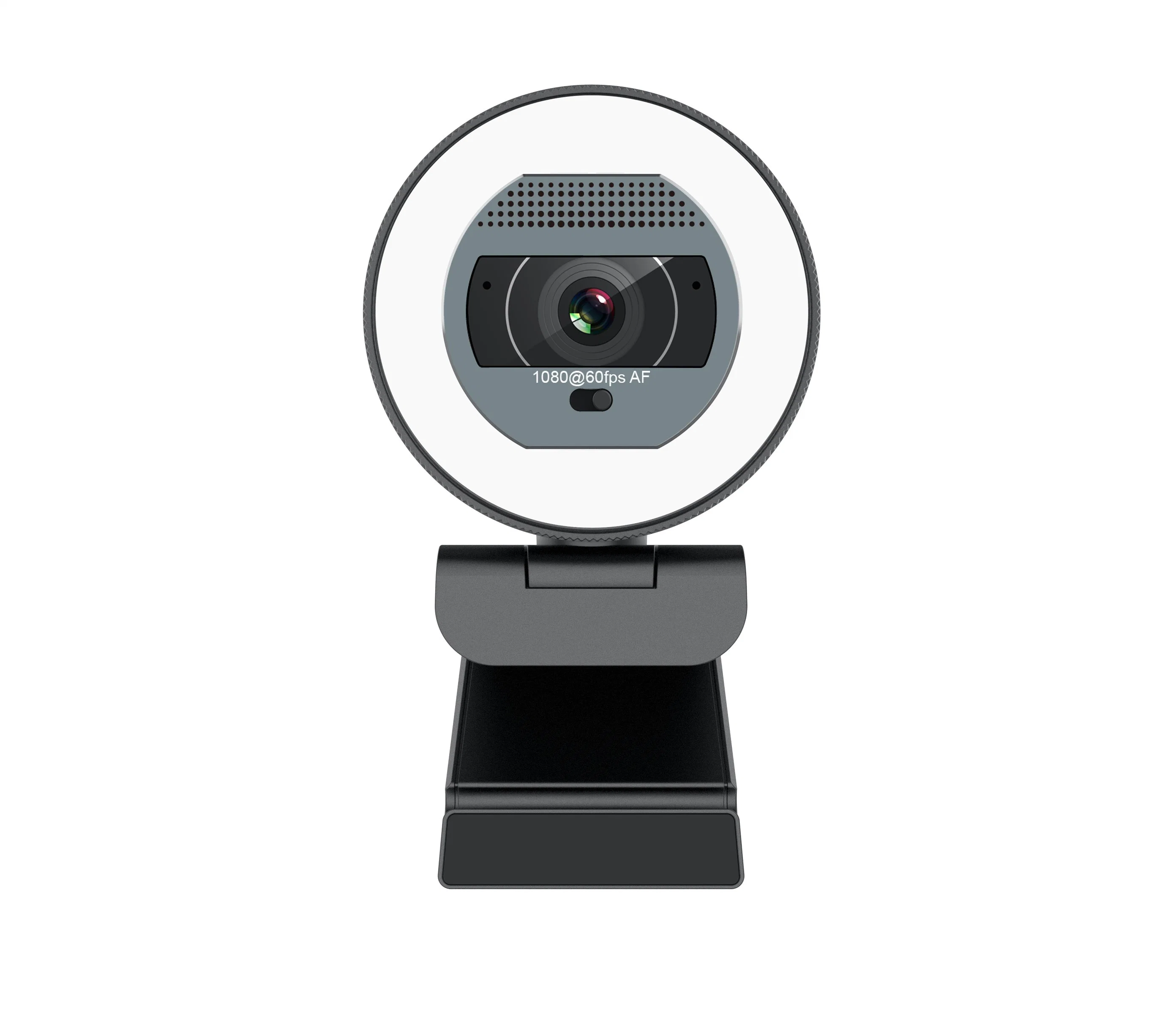 تصميم جديد 1080p كاميرا ويب كاميرا ويب كاميرا ويب بعيدة بدقة 60 إطارًا في الثانية USB تحكم بكاميرا ويب صغيرة مزودة بمصباح رنين لدردشة Livestream عبر الإنترنت