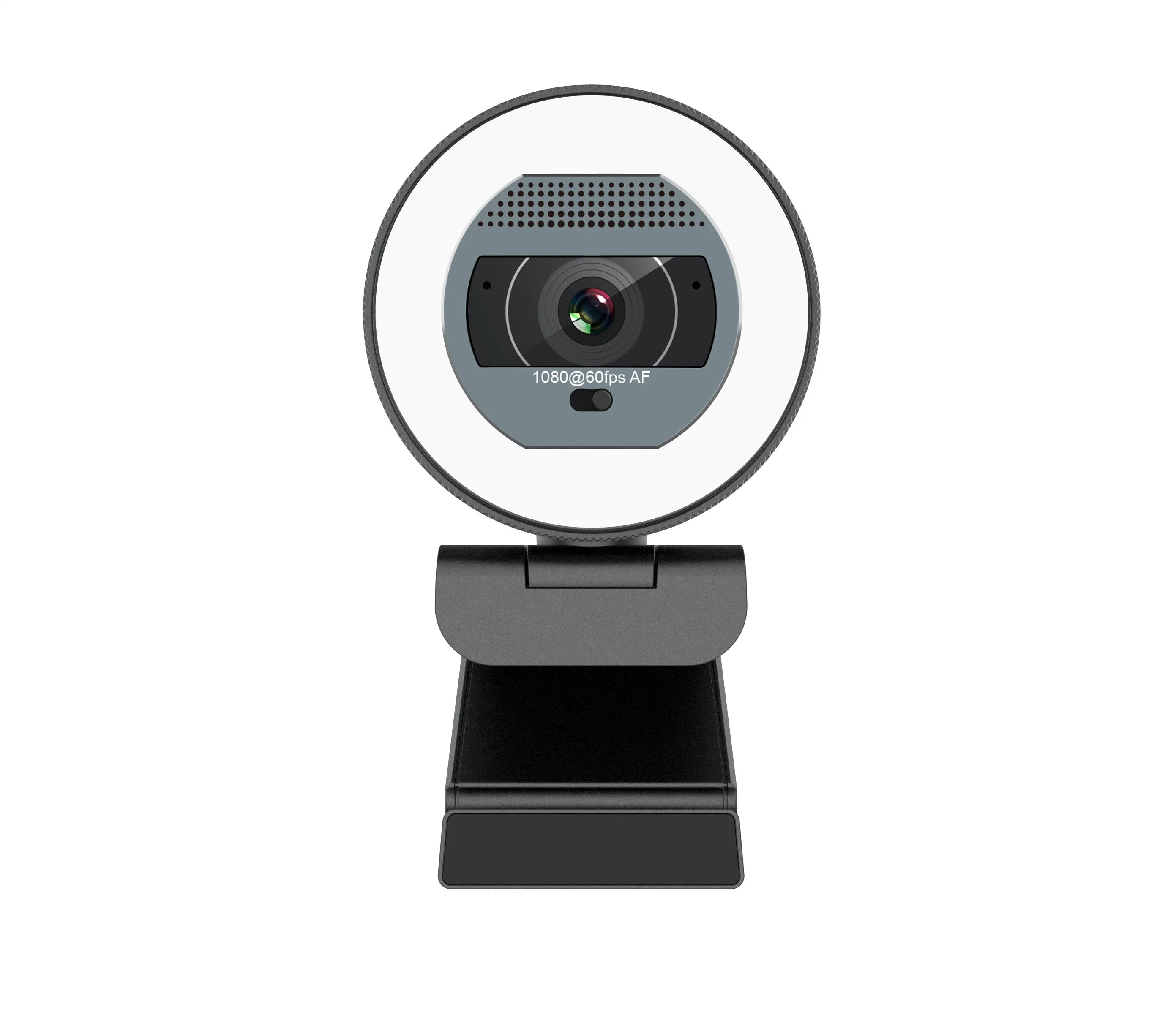 New Design 1080P 60fps USB Computer Camera Web Cam Remote Control Mini Webcam with Ring Light for Livestream on-Line Chat