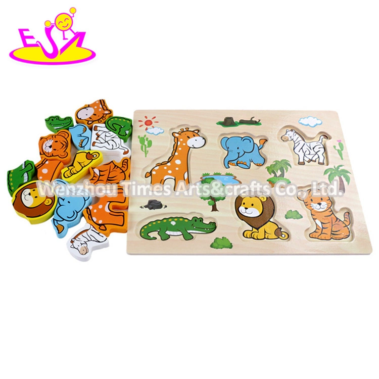 Nuevos Juegos de Puzzle de animales de madera para niños más calientes para la educación W14D032