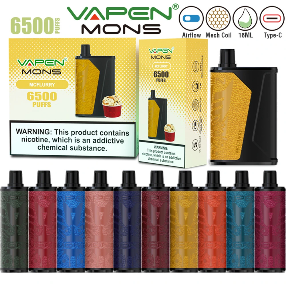 Sistema de Control de flujo de aire Zooy Vaper Vapen 6500 Puff Puffs XXL 1600 Pen Elfbars desechables Vape