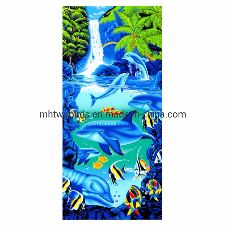 Low MOQ Customized Print Microfiber Cotton Quick Dry Travel Sport Beach Towel