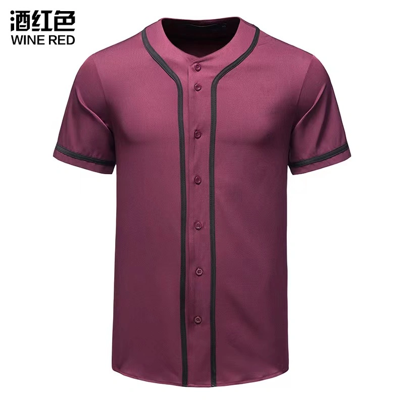 Custom Full Button Baseball Trikots Einfarbige Baseball Shirts